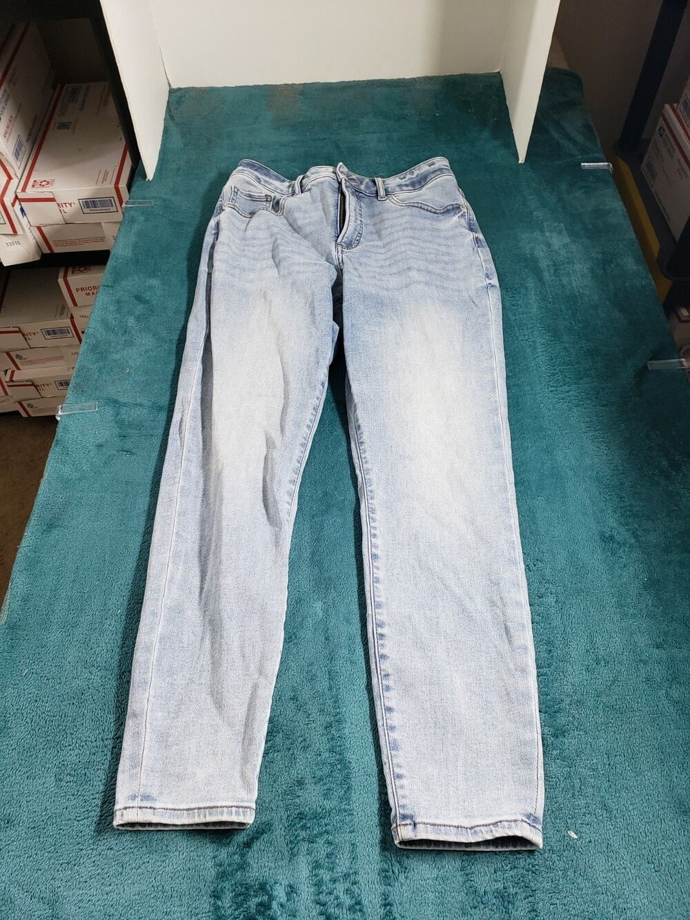 Express Jeans Size 8 Women Blue Denim Stretch Pants High Rise Curvy Skinny